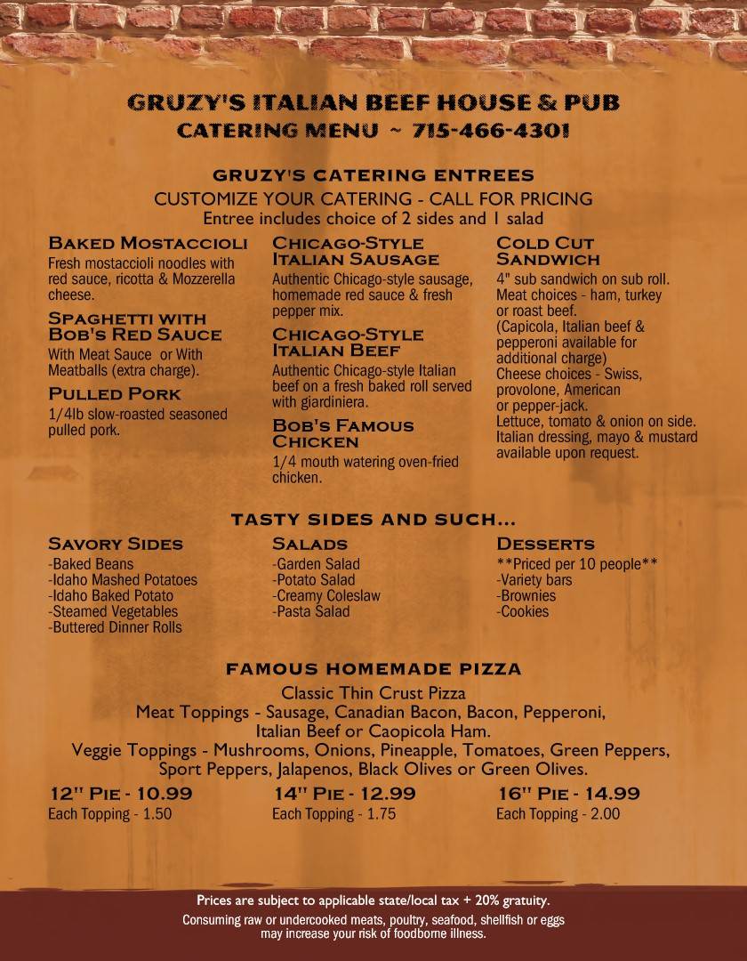 Catering Menu