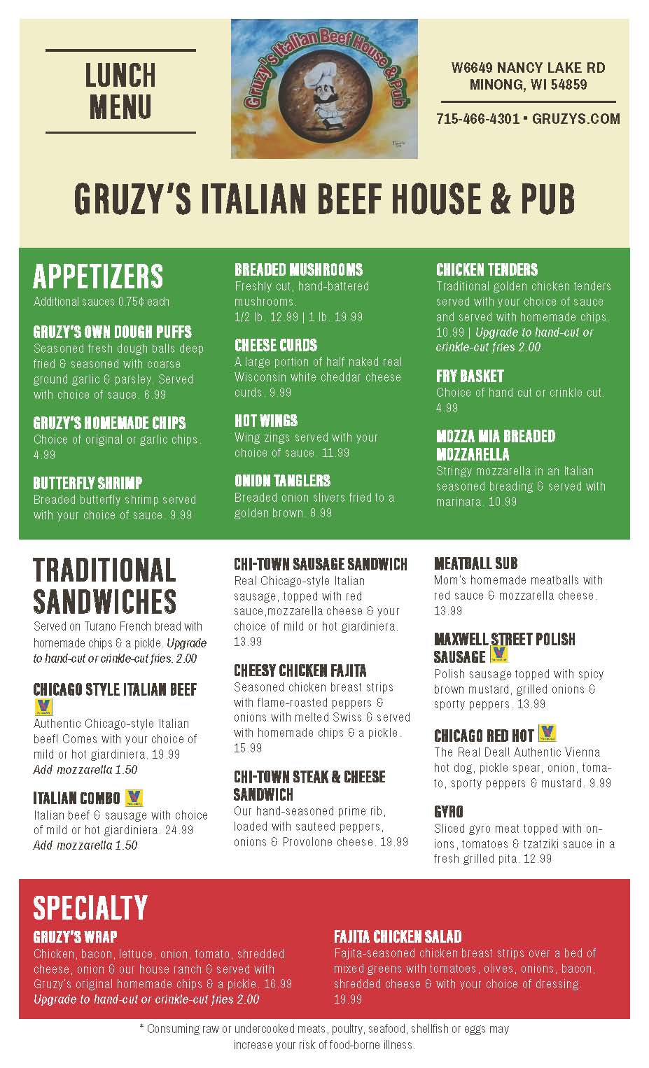 Lunch Menu Pg 1