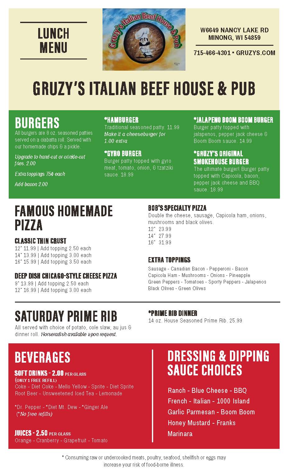 lunch menu  page 2