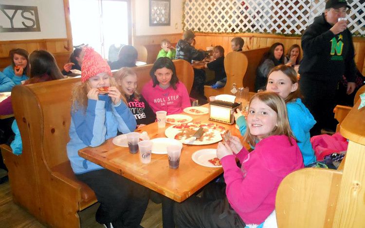 Enjoying the Pizza